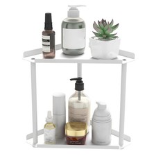 2 Tier Bathroom Counter Organizer, Vanity Organizer Corner Shelf, Skincare, M...