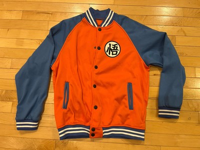 Elbenwald Dragon Ball Z College Jacket mens Small Goku Symbol Back Print and Che