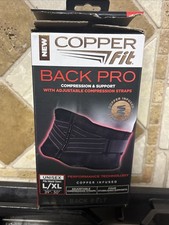 Copper Fit Black Back Pro Compression  Support With Adjustable Straps L / XL
