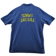 Tommy Bahama Islandzone Men's Size L Solid Blue Cotton Blend Polo Shirt