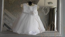 MADAM BUTTERFLY WHITE BABY PETALS in HEM DRESS age 3-6 MTHS for WEDDING etc NEW