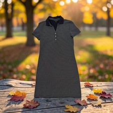 Tommy Hilfiger Black/White Polka Dot Polo Dress S/P Short Sleeve Stretch