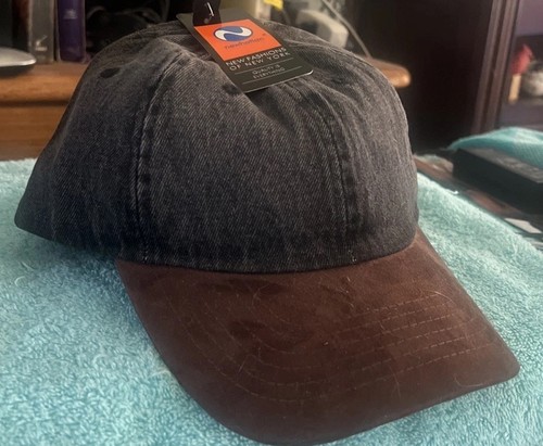 Newhattan Men's Cotton Denim With Synthetic Suede Baseball Cap New
