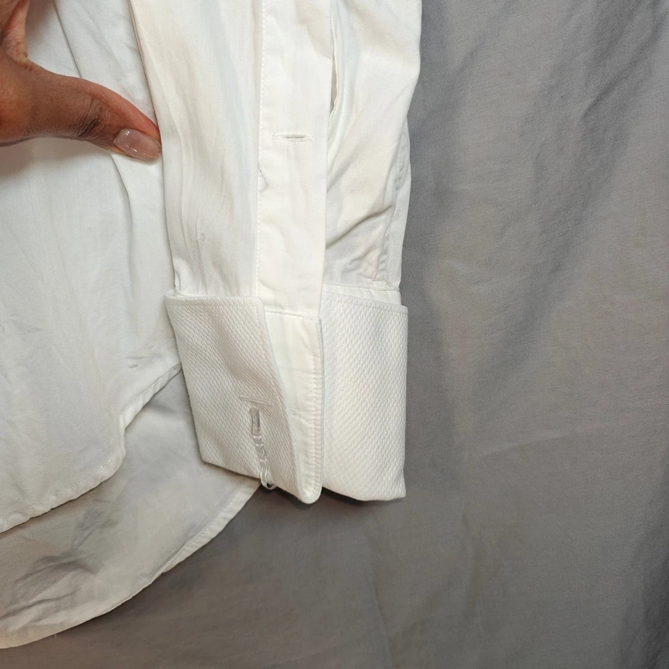 SUITSUPPLY Para Hombres Blanco Algodón Egipcio Camisa Esmoquin Puños Franceses Vestido Formal Foto 2 de 4