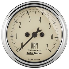 Autometer 1897 Antique Beige Series 2-116 7000 Rpm In-dash Tachometer Gauge