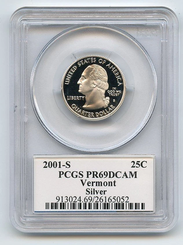 2001 S 25C Silver Vermont Quarter PCGS PR69DCAM - Image 2 of 2
