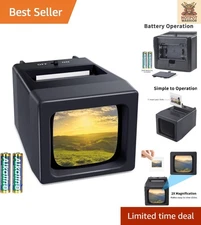 Convenient 35mm Slide and Film Viewer - 2X Magnification with LED Light