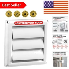 Quieter Operation Louvered Dryer Vent Cover 4 Inch - Easy Installation in White