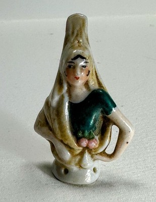 Sammlerstück antike 3,5 Zoll deutsche Porzellan Halbpuppe Spanische Dame Fasold & Stauch