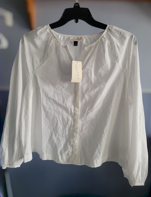 Universal Thread White Button-Up Balloon Sleeve Shirt Women's Size Medium 