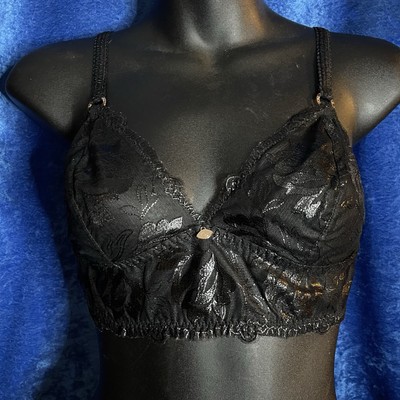 Sofia Vergara Shine Triangle Bralette Lingerie Size Medium Black Bra