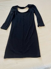Frenchi Black Long Sleeve Mini Dress Size Small Keyhole Back #LittleBlackDress