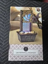 Modern Expressions Tabletop LED Waterfall Fountain Modern Home Decor - Lights Up