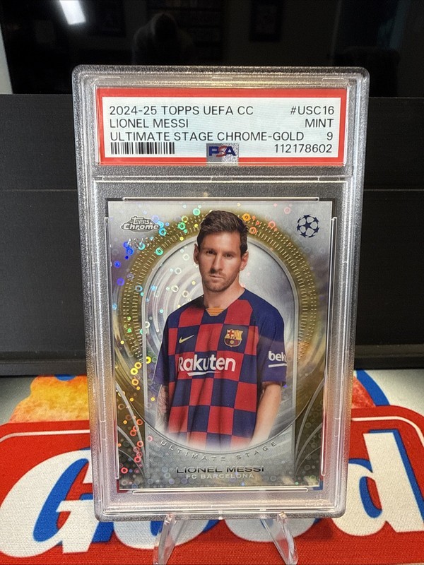 2024-25 Topps UCC Ultimate Stage Chrome Gold #USC16 Lionel Messi /50 PSA 9