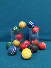 15 pc. Lot of VTG Mismatched Wooden Two Stripe Croquet Balls 