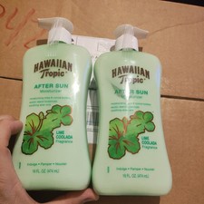 LOT OF 2- HAWAIIAN Tropic After Sun Moisturizer - Lime Coolada 16 fl oz each