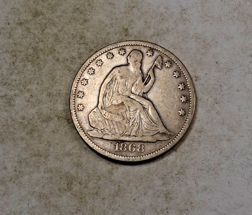 1868-S Seated Liberty Half Dollar * Very Fine VF * 90% Silver * XH3112