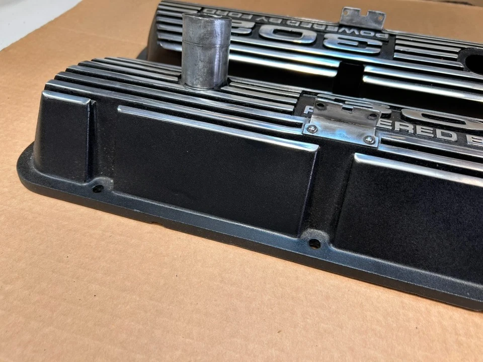 Ford 302 Aluminum Finned Valve Covers -- Restored - Image 4 of 4