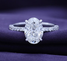 3.00Ct Oval Lab Grown Diamond GIA Authentic Engagement Ring Solitaire G-H VS-I1