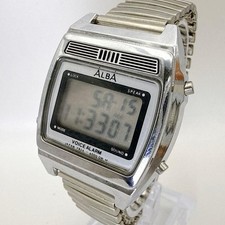 SEIKO ALBA Voice Alarm Y824 4000 Digital Men's Watch QZ Operational