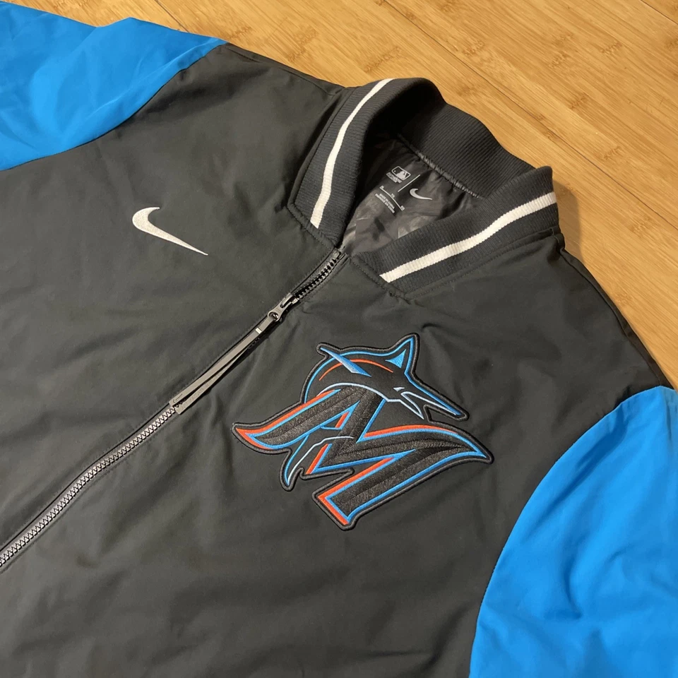 Nike Miami Marlins Dugout Full Zip Bomber XL Jacket Mens Patch Coach MLB🔥 NWOT - Image 2 of 4