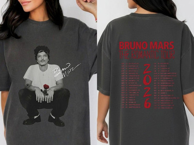 Two Sided Bruno Mars The Romantic Tour 2026 Fan Gifts T-Shirt