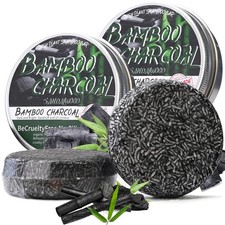 Bamboo Charcoal Shampoo Bar for Gray Hair Natural Black Soap Shampoo Bar for Men