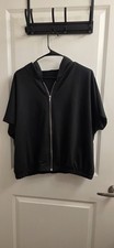 SHEIN 1X NWOT Short Sleeve Hooded Cropped Jacket, Sequins, Zipper, Lightweight 
