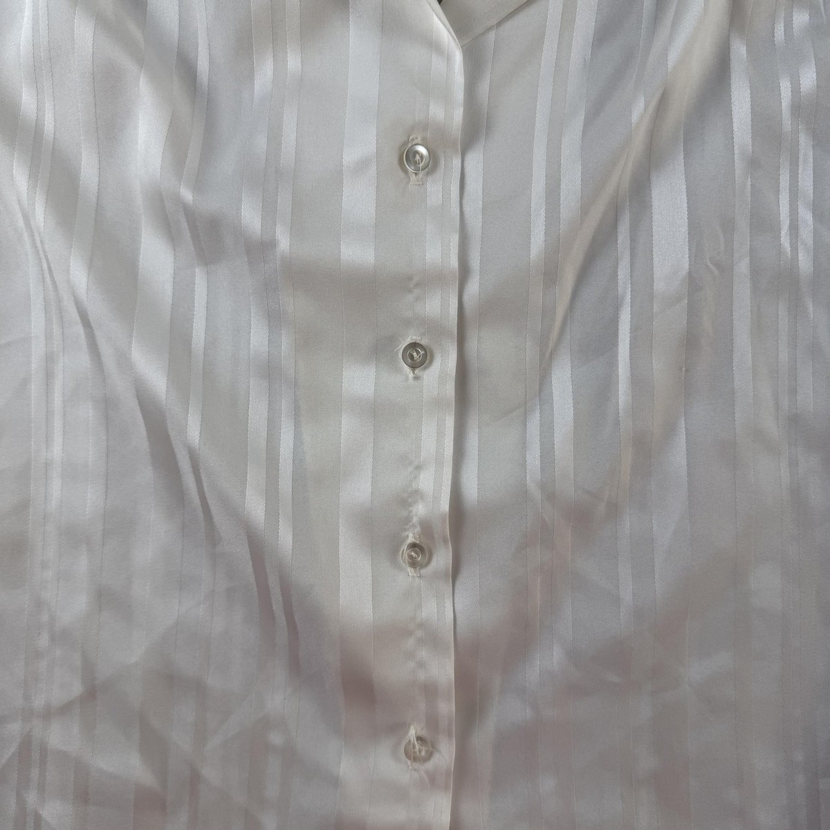 Vintage Rhapsody Button Up Shirt Womens Medium Stripe Satin 