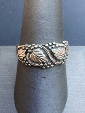 NATIVE AMERICAN WM.WHEELER 925 STERLING SILVER GRAPES DESIGN BAND RING SIZE 8.75