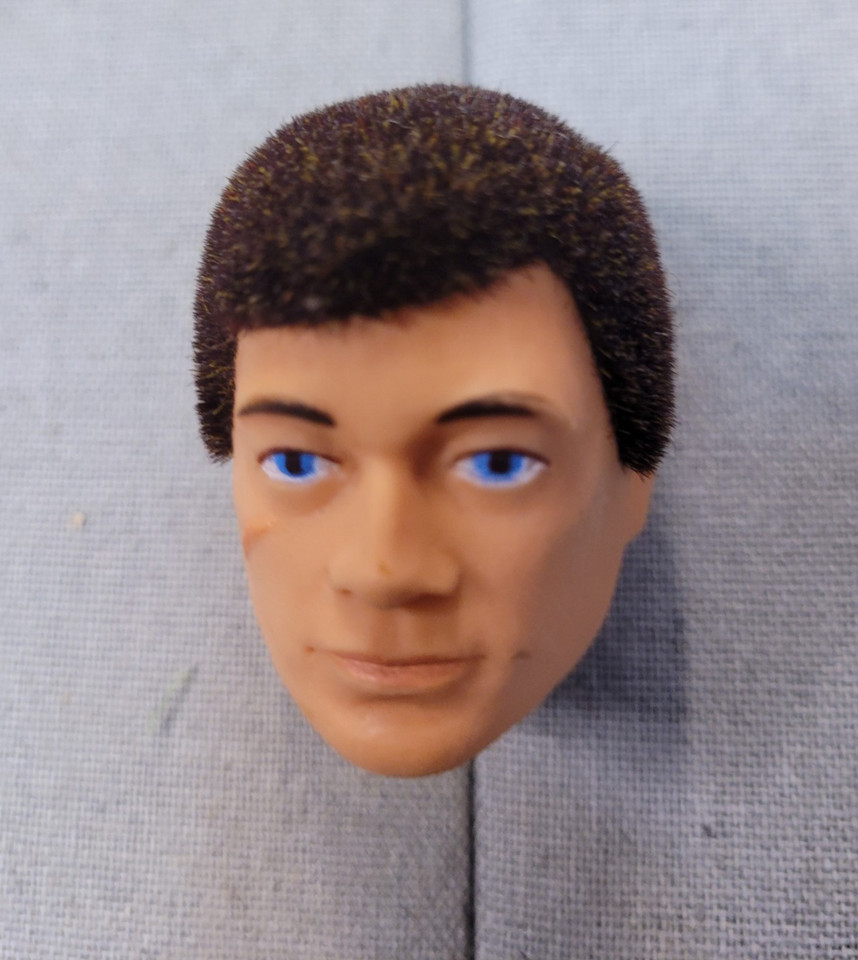 Original GI Joe flocked 'Man of Action' brunette head — a genuine piece of 1960s toy history for the serious Joe collector.
