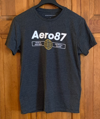 Men's Aeropostale Short Sleeve Dark-Gray T-Shirt Tag Size L