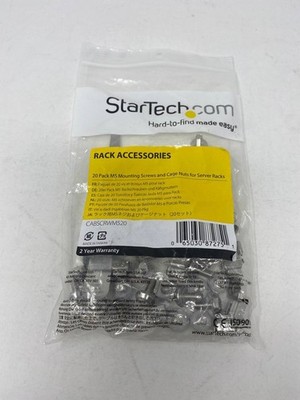 StarTech M5 Mounting Screws & Cage Nuts (20-Pack) for Server Racks, New