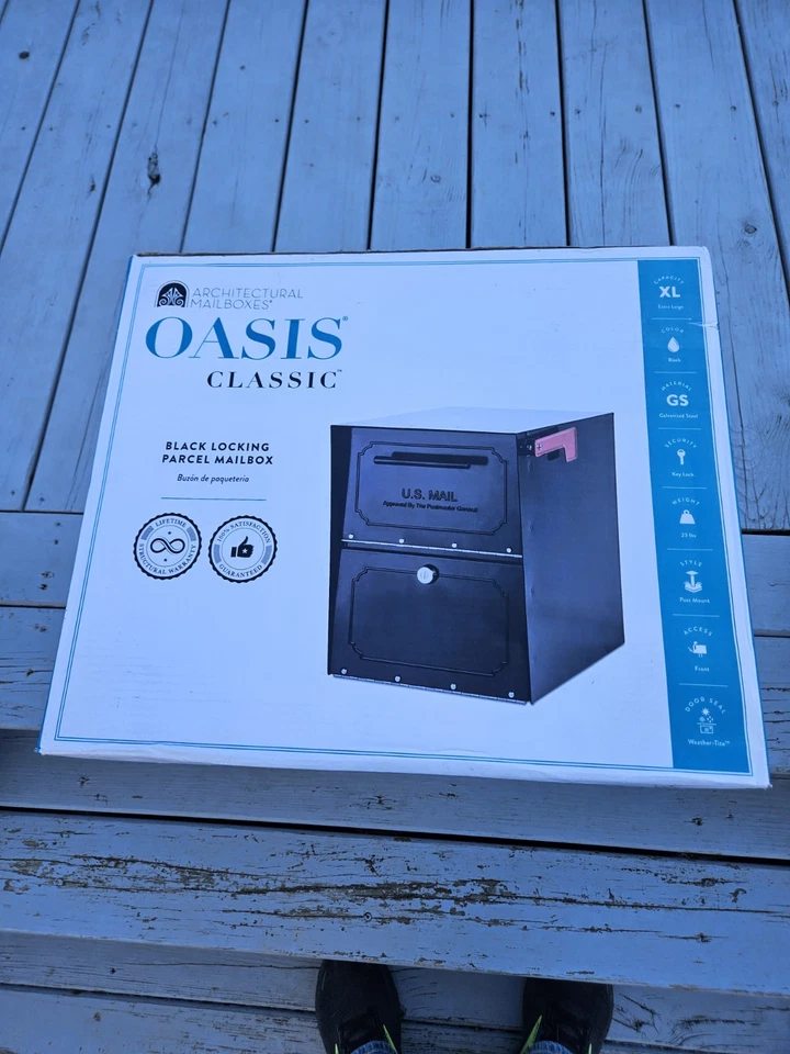 Architectural Mailboxes Oasis Classic Galvanized Black Steel Locking Mailbox - Image 2 of 4