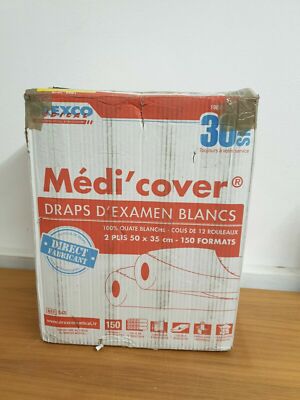Médi'cover  Draps d'Examen Lisse Blanc 12 rlx 50x35cm 12 Stück(2,50 /Rolle)