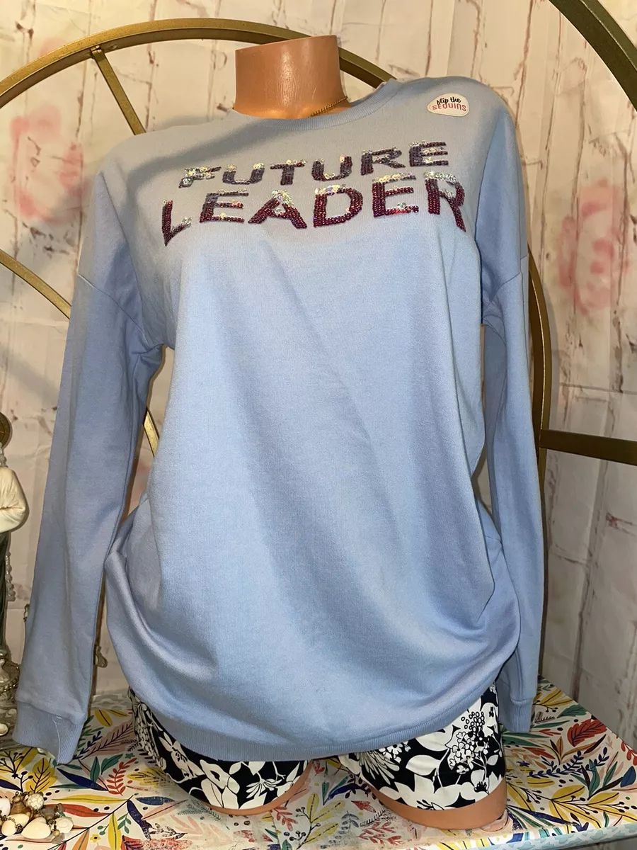 Bcg Juniors Blue Long Sleeve Sequin shirt sweater Size L 16 eBay