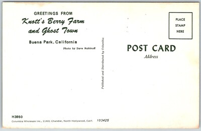 Buena Park California 1950s Postcard Knott's Berry Entrance Sign
