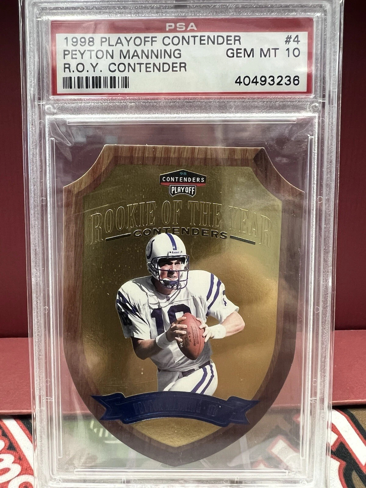 Peyton Manning Playoff Contenders Rookie of the Year #4 Base