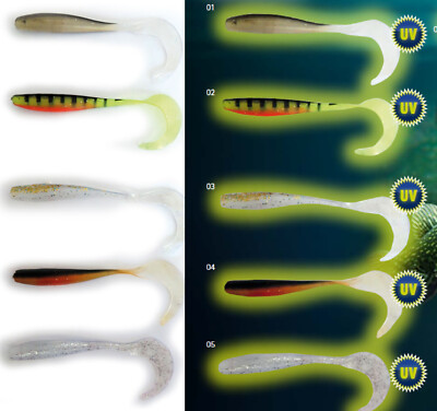Trendex UV Slim Tail Drop Shot Shad Kunstköder Barsch Zander Hecht