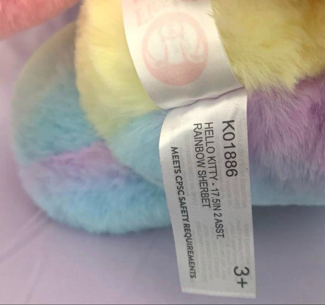 Hello Kitty Rainbow Sherbet Plush Bear 17.5 inch Jungkook Hello Kitty Rainbow Sherbet Plush Bear 17.5 inch Jungkook