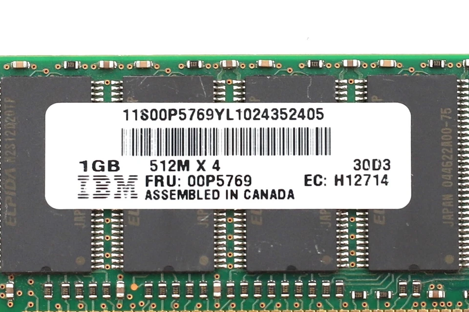 IBM 1GB PC-2100 DDR-266 ECC REG Server Memory FRU P/N: 00P5769 Tested Working - Image 3 of 3