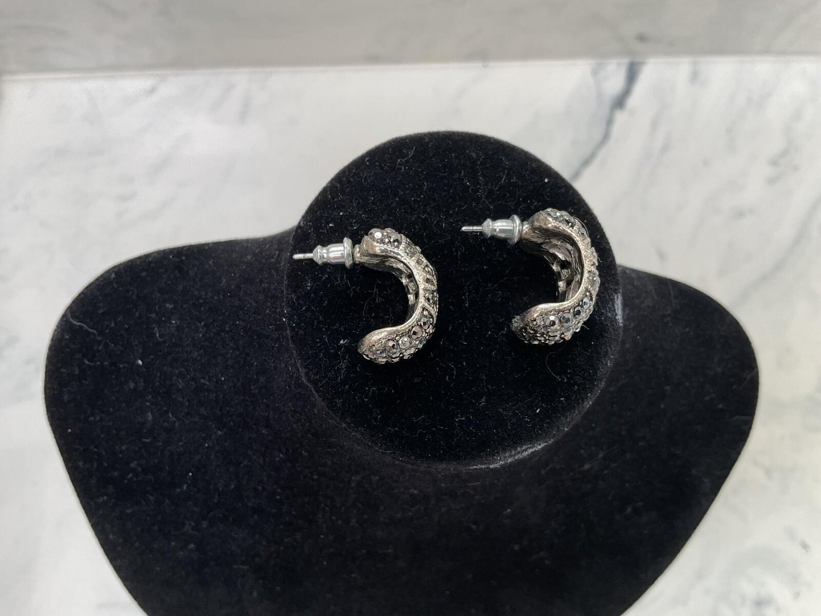 Marcasite Earrings Solid  Very Pretty - image 2