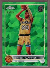 2022-23 Topps Chrome Sapphire OTE Green #92 Bryson Warren (Dreamerz)/75