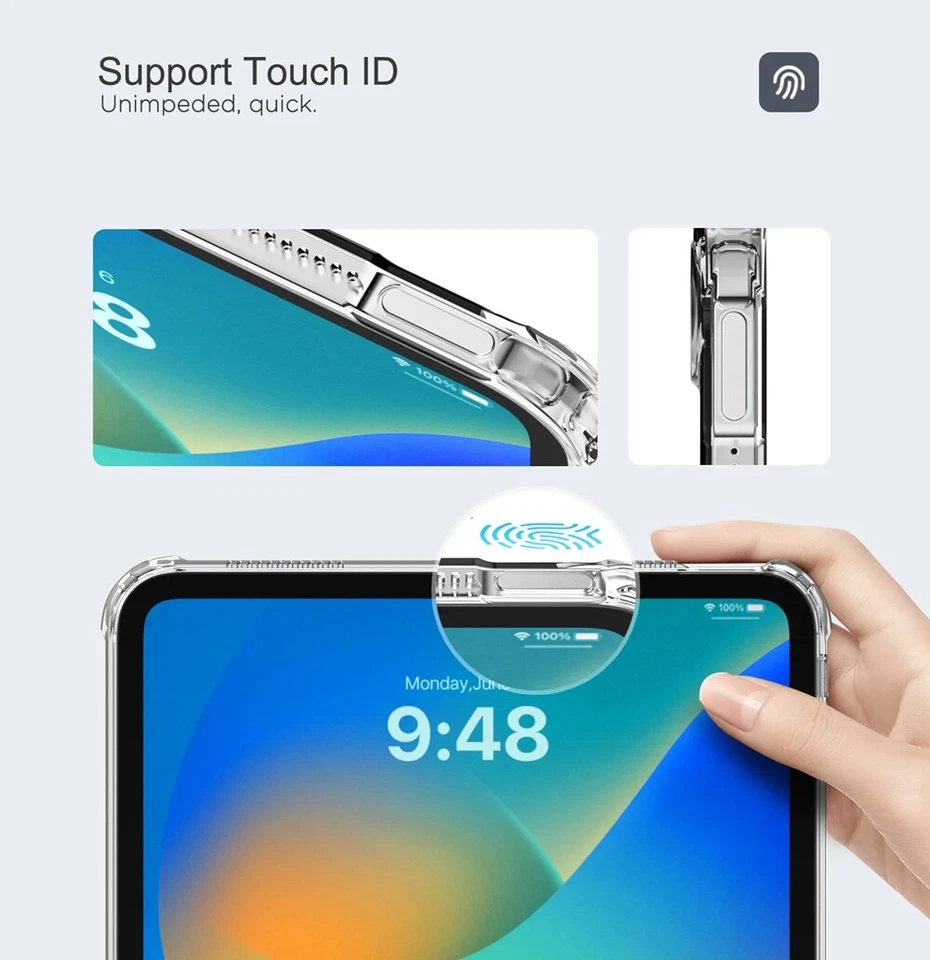 For iPad 11/10/9/8/7tth Gen Air 4 5 Pro 11 Soft TPU Clear Case Shockproof Cover - Image 4 of 4