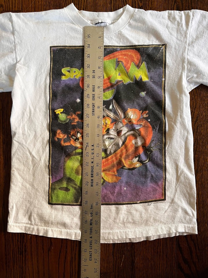 Vintage 1996 Space Jam Shirt L White Looney Tunes Warner Bros Promo