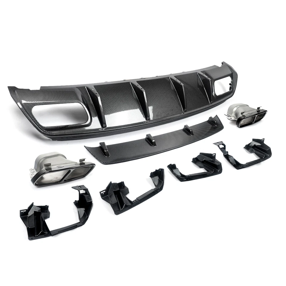 Carbon Look Rear Bumper Diffuser For 13-2018 Mercedes-Benz A Class W176 A45 A200 Foto 2 de 4