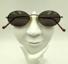 Vintage Monel Antique Gray Metal Oval Sunglasses Korea FRAMES ONLY