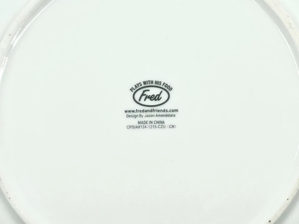 Juega con su comida Fred. Plato de cerámica para bebé Mr. Food Face plato divertido Foto 3 de 3