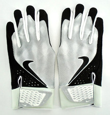 Nike Alpha Select Batting Gloves Men's Large White/Metallic Silver/Black