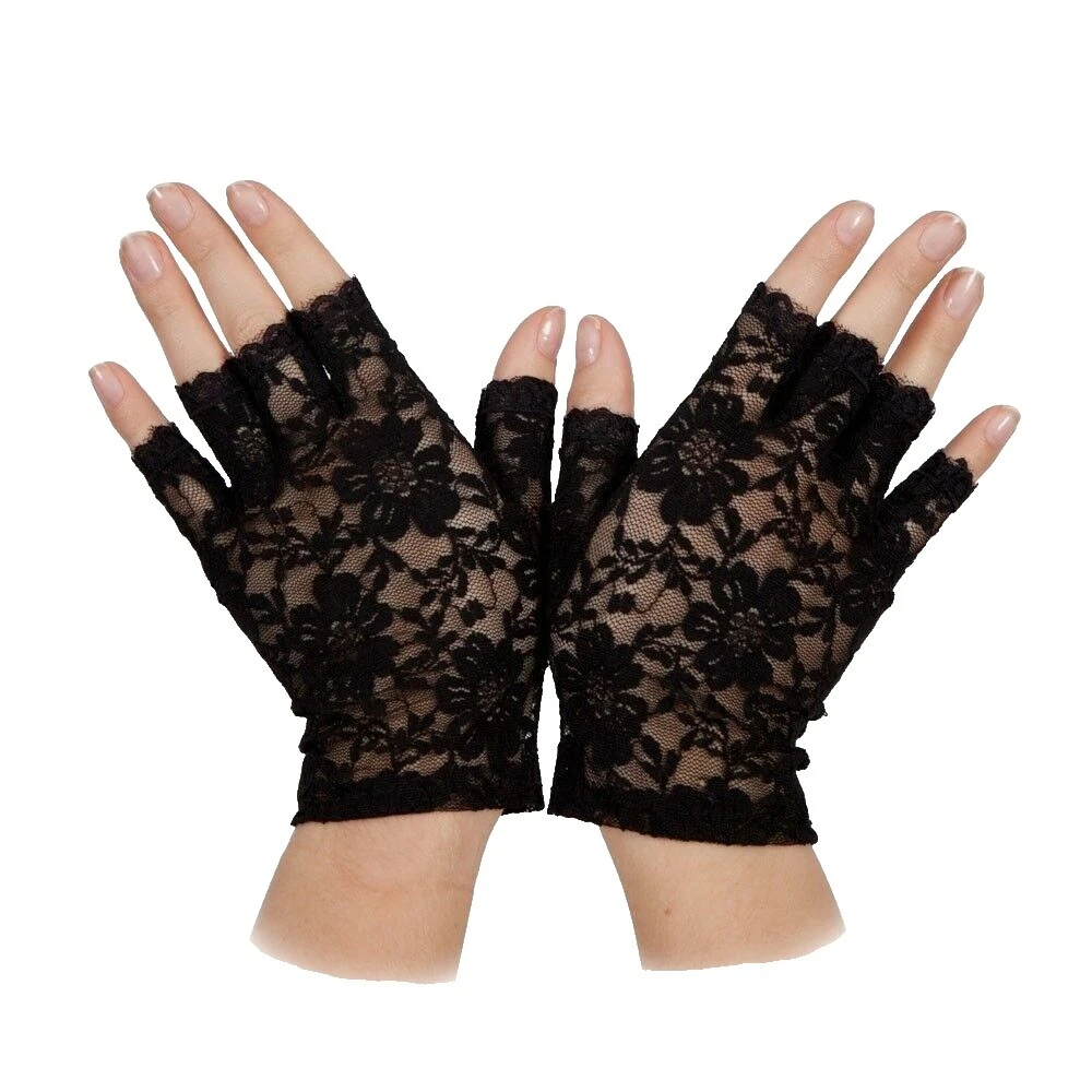 Guantes de Disfraz Punk Negro